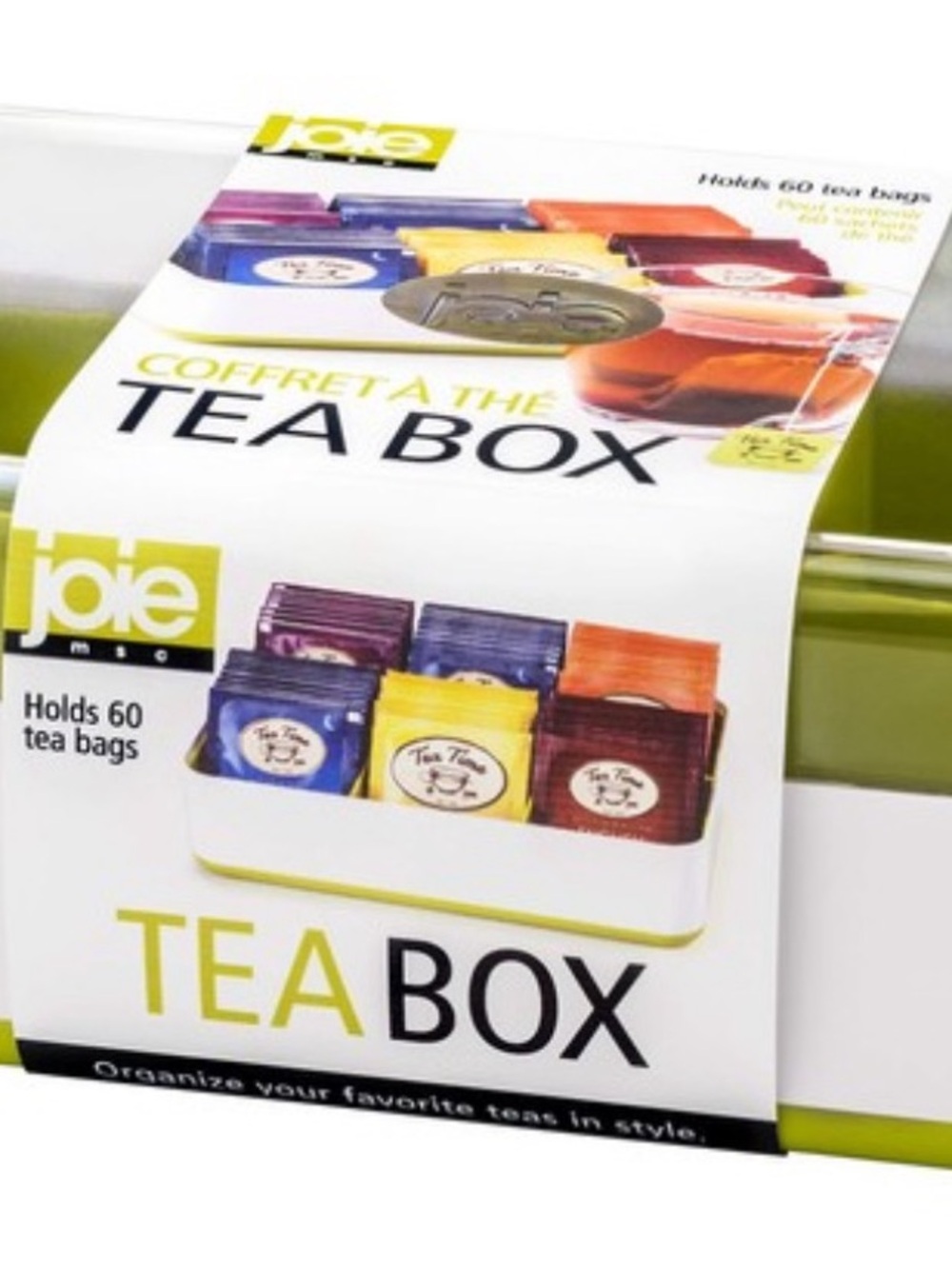 Joie Tea Box Organizer in White and Lime